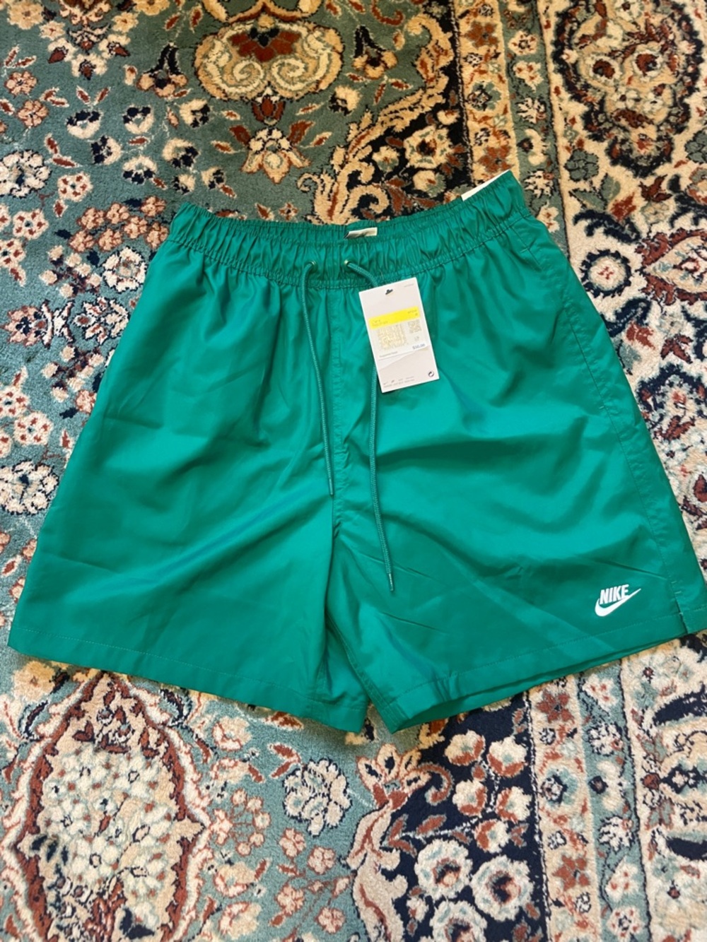 Nike Green Swim Trunks with White Logo